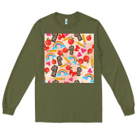 Army Green back to school seamless pattern 1 (3600x3600) Long Sleeve Tee - AdoDesignShop