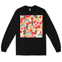 Black back to school seamless pattern 1 (3600x3600) Long Sleeve Tee - AdoDesignShop