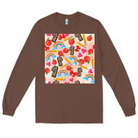 Chestnut back to school seamless pattern 1 (3600x3600) Long Sleeve Tee - AdoDesignShop