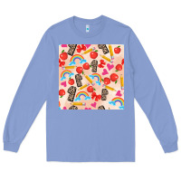 Colony Blue back to school seamless pattern 1 (3600x3600) Long Sleeve Tee - AdoDesignShop