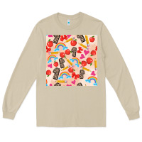 Mushroom back to school seamless pattern 1 (3600x3600) Long Sleeve Tee - AdoDesignShop