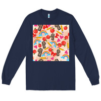 Navy back to school seamless pattern 1 (3600x3600) Long Sleeve Tee - AdoDesignShop