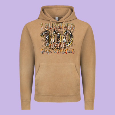 I Survived 100 Wild Days Of School Vintage Hoodie Designed By Racoondesign