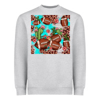 Heather Grey football leopard cactus seamless pattern Heavyweight Sweatshirt - JahusDesignShop