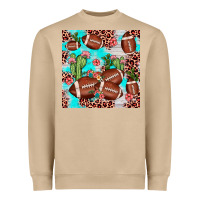 Mushroom football leopard cactus seamless pattern Heavyweight Sweatshirt - JahusDesignShop
