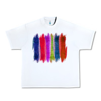 White Colored Jute Brush Strokes Urban Heavy Tee - Bettercallsaul