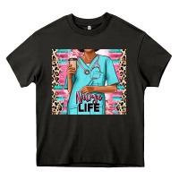 Nurse Life Afro Woman Heavy Core Tee | Teevron