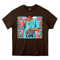 Chocolate Brown nurse life afro woman Heavy Core Tee - RanaPortraitStore