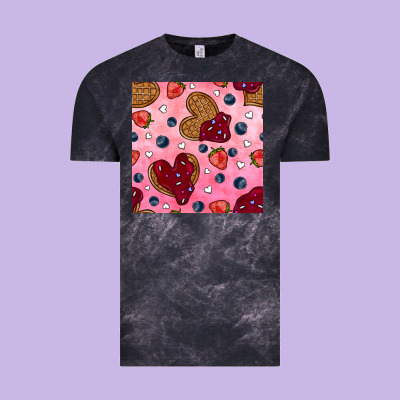 Valentines Day Waffles Seamless Pattern Vintage Tee Designed By Bundleandbundleshop