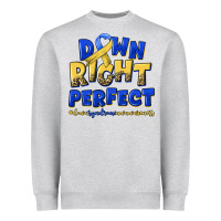 Heather Grey down right perfect down syndrome Heavyweight Sweatshirt - Artiststas