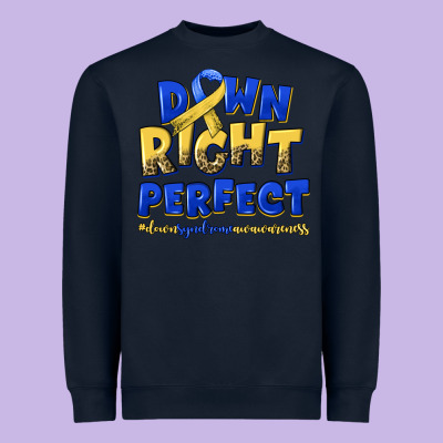 Down Right Perfect Down Syndrome Heavyweight Sweatshirt Designed By Artiststas