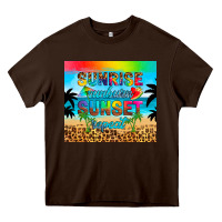 Chocolate Brown sunrise sunburn sunset repeat Heavy Core Tee - Artiststas
