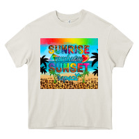 Cream sunrise sunburn sunset repeat Heavy Core Tee - Artiststas