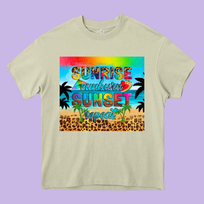 Sunrise Sunburn Sunset Repeat Heavy Core Tee Designed By Artiststas