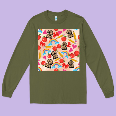 Back To School Seamless Pattern 2 (3600x3600) Long Sleeve Tee Designed By Adodesignshop