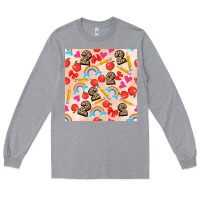 Heather Grey back to school seamless pattern 2 (3600x3600) Long Sleeve Tee - AdoDesignShop