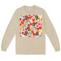 Mushroom back to school seamless pattern 2 (3600x3600) Long Sleeve Tee - AdoDesignShop