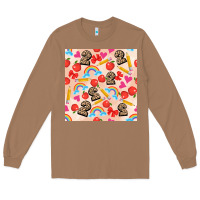 Toasted Coconut back to school seamless pattern 2 (3600x3600) Long Sleeve Tee - AdoDesignShop