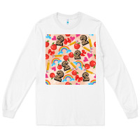 White back to school seamless pattern 2 (3600x3600) Long Sleeve Tee - AdoDesignShop