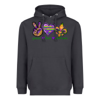 Smoke Peace Love Mardi Gras Heavyweight Hoodie - BundleAndBundleShop