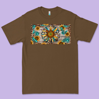 Premium Tee western sunflower and gemstone license plate