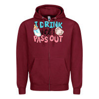 Burgundy i drink until i pass out baby Zipper Hoodie - MaliasSmallBusiness
