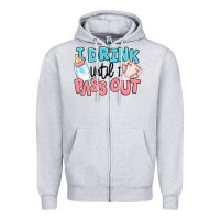 Heather Grey i drink until i pass out baby Zipper Hoodie - MaliasSmallBusiness