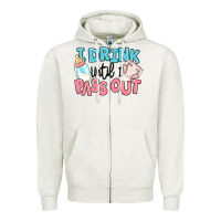Oatmeal Heather i drink until i pass out baby Zipper Hoodie - MaliasSmallBusiness