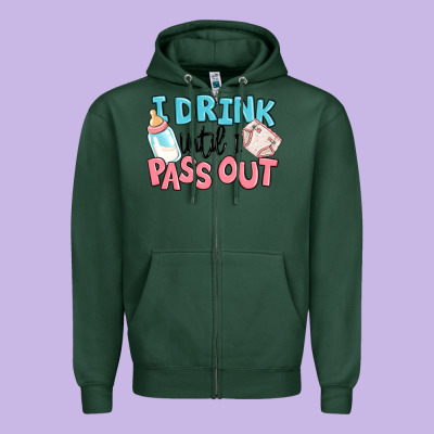 I Drink Until I Pass Out Baby Zipper Hoodie Designed By Maliassmallbusiness