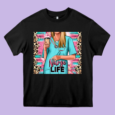 Heavy Core Tee nurse life blonde woman