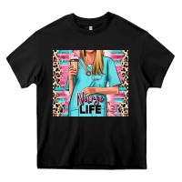Black nurse life blonde woman Heavy Core Tee - RanaPortraitStore