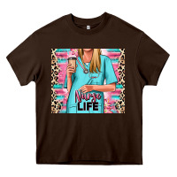 Chocolate Brown nurse life blonde woman Heavy Core Tee - RanaPortraitStore