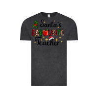 Vintage Black santas favourite teacher Vintage Tee - AdoDesignShop