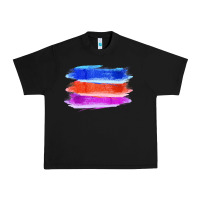 Black Blue Orange Purple Colored Triple Brush Strokes Urban Heavy Tee - Bettercallsaul