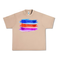 Burro Blue Orange Purple Colored Triple Brush Strokes Urban Heavy Tee - Bettercallsaul