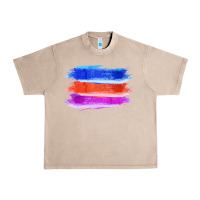 French Oak Blue Orange Purple Colored Triple Brush Strokes Urban Heavy Tee - Bettercallsaul