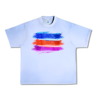 Grape Ice Blue Orange Purple Colored Triple Brush Strokes Urban Heavy Tee - Bettercallsaul