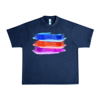 Navy Blue Orange Purple Colored Triple Brush Strokes Urban Heavy Tee - Bettercallsaul