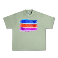 Oil Green Blue Orange Purple Colored Triple Brush Strokes Urban Heavy Tee - Bettercallsaul