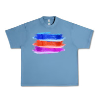 Pebble Blue Blue Orange Purple Colored Triple Brush Strokes Urban Heavy Tee - Bettercallsaul