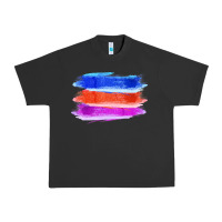 Blue Orange Purple Colored Triple Brush Strokes Urban Heavy Tee | Teevron