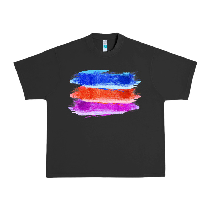 Blue Orange Purple Colored Triple Brush Strokes Urban Heavy Tee by Bettercallsaul | Teevron