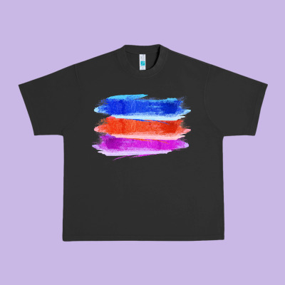 Blue Orange Purple Colored Triple Brush Strokes Urban Heavy Tee Designed By Bettercallsaul