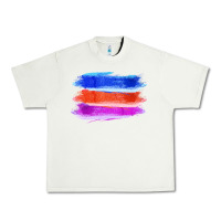 Pistachio Blue Orange Purple Colored Triple Brush Strokes Urban Heavy Tee - Bettercallsaul