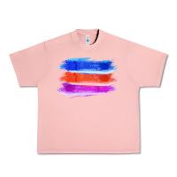 Salmon Blue Orange Purple Colored Triple Brush Strokes Urban Heavy Tee - Bettercallsaul