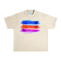 Sandshell Blue Orange Purple Colored Triple Brush Strokes Urban Heavy Tee - Bettercallsaul