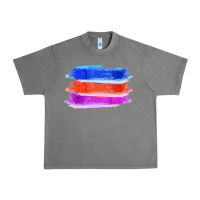 Tornado Blue Orange Purple Colored Triple Brush Strokes Urban Heavy Tee - Bettercallsaul