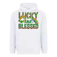 White Lucky And Blessed St Patricks Heavyweight Hoodie - BundleAndBundleShop