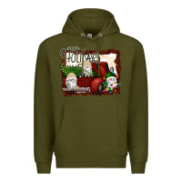 Army Green happy holidays gnomes Christmas Truck Premium Hoodie - Bettercallsaul