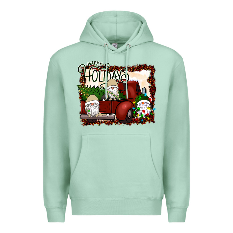 Happy Holidays Gnomes Christmas Truck Premium Hoodie by Bettercallsaul | Teevron